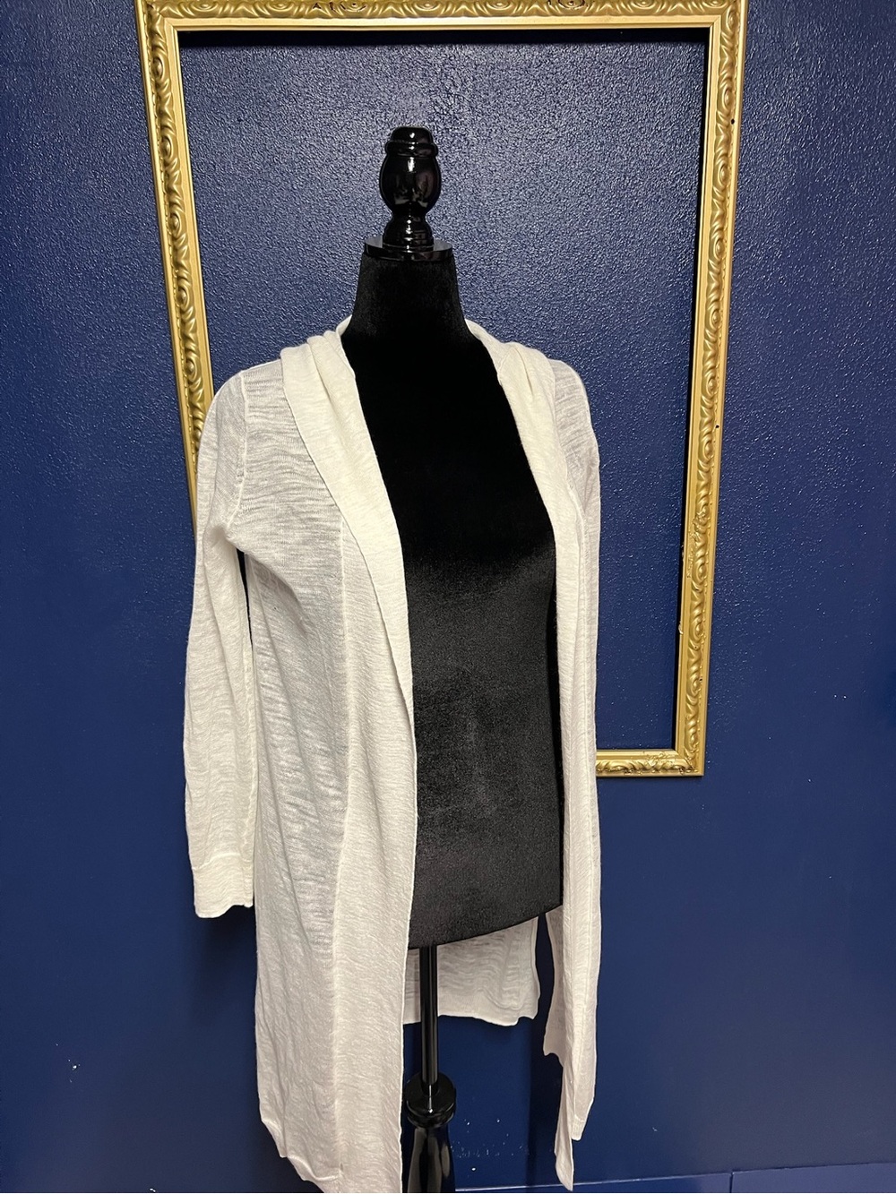 Open-Front Ivory Women's Cardigan Sweater with Hood